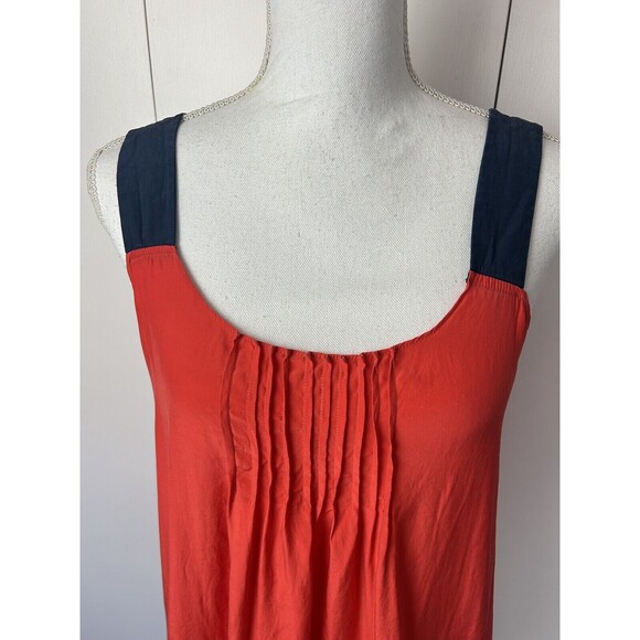 Arden B. Women Red & Blue Sleeveless 100% Silk Tunic Style Top Size Medium - Picture 2 of 6